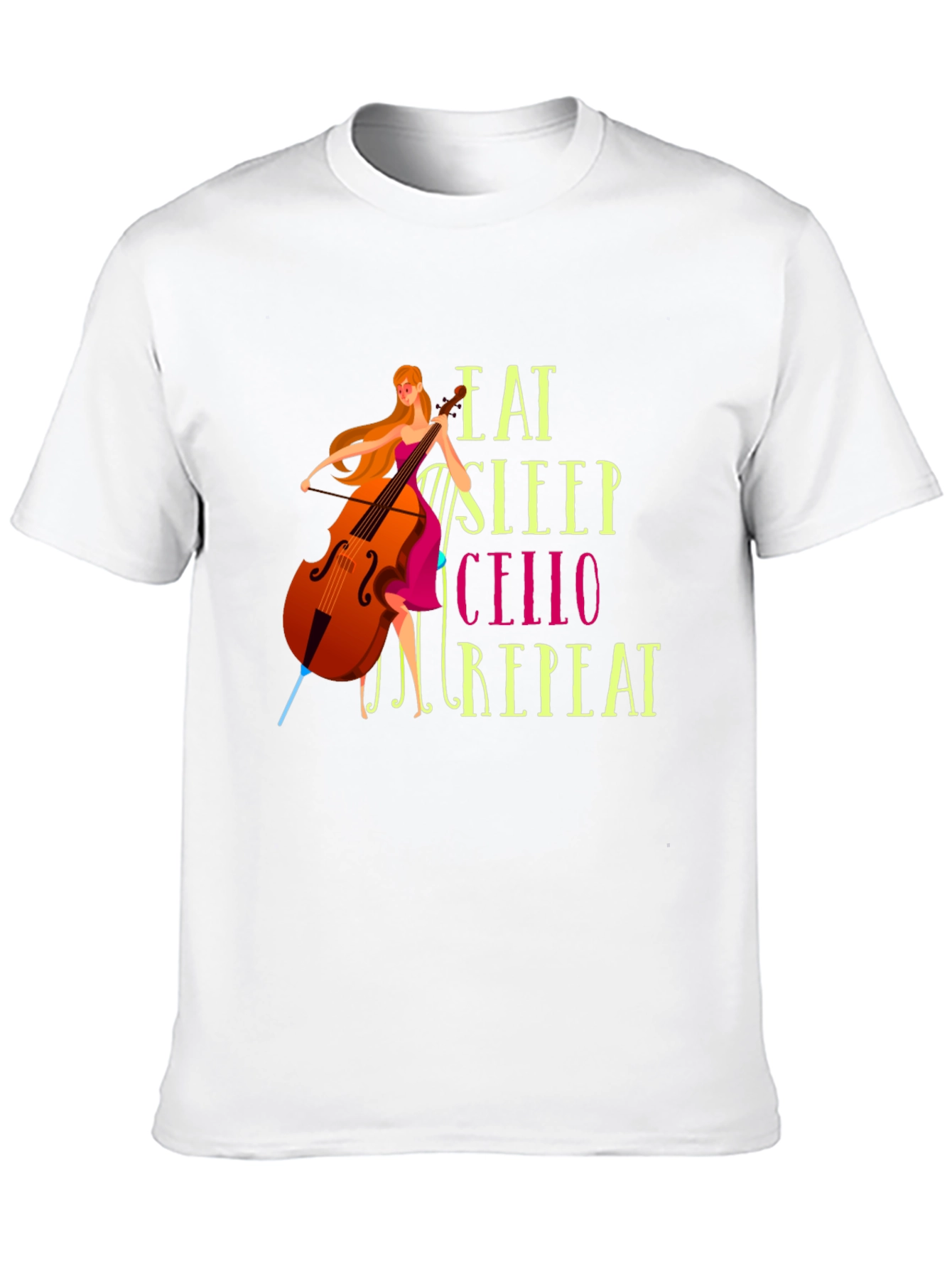 Eat Sleep Cello Repeat Graphic T-Shirt