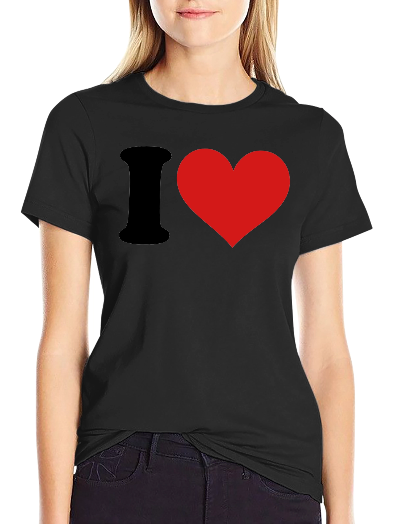 I Love Black T-Shirt - Classic Heart Tee