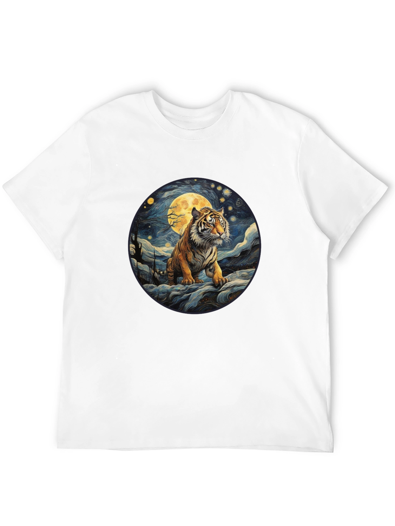 Tiger Moon Graphic T-Shirt - Black