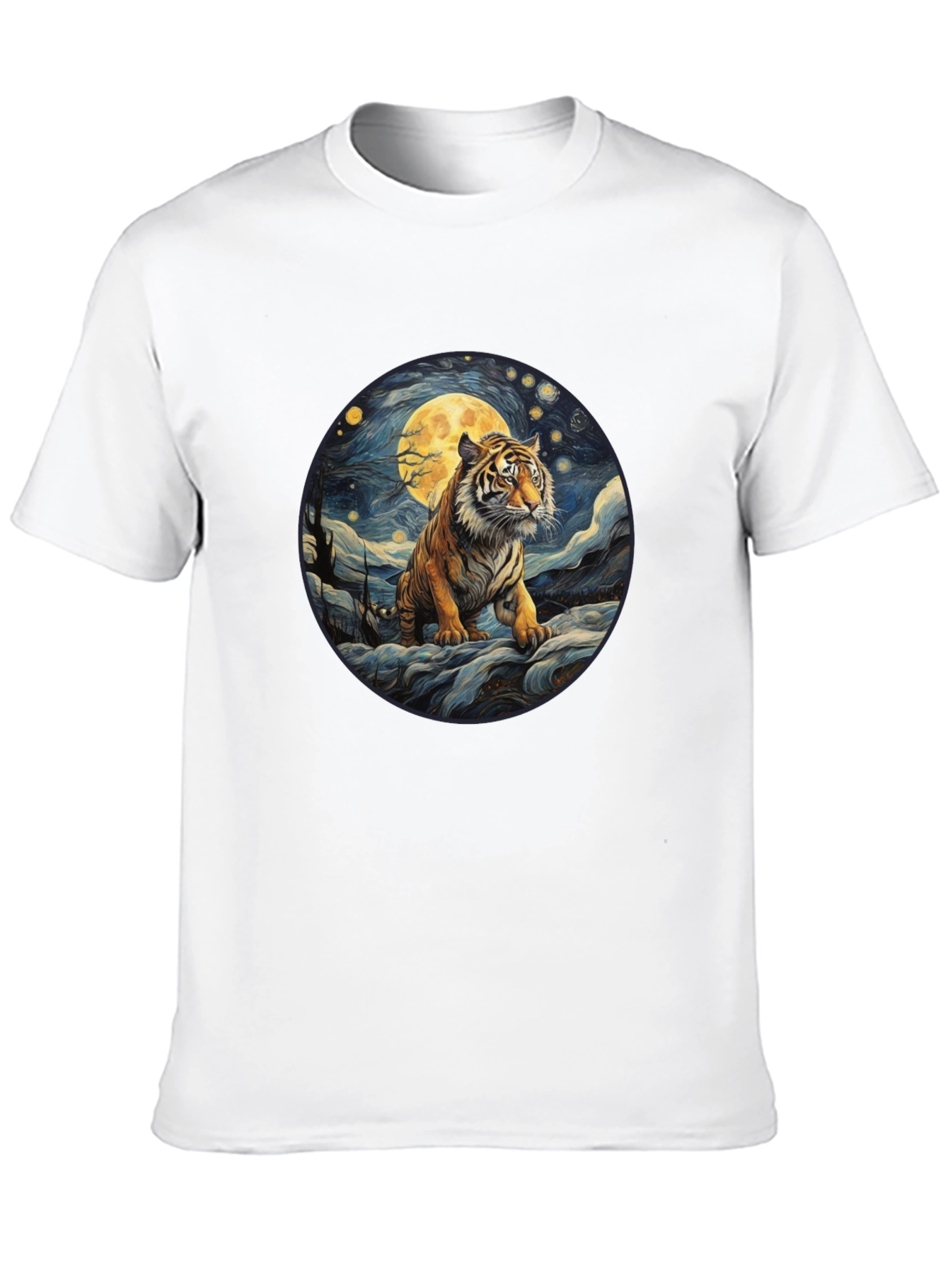 Tiger Moon Graphic T-Shirt - Black