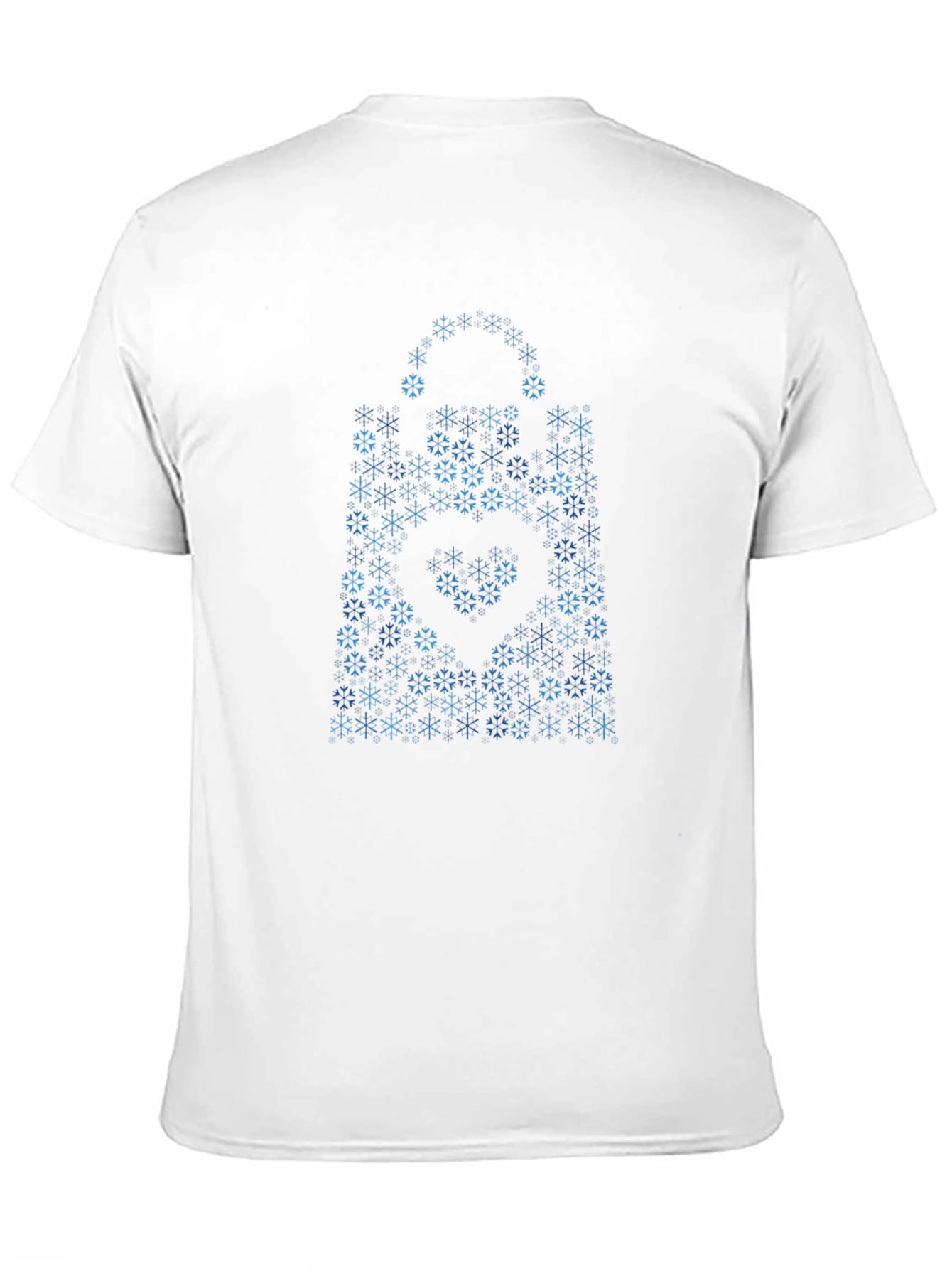 Geometric Snowflake Pattern Black T-Shirt