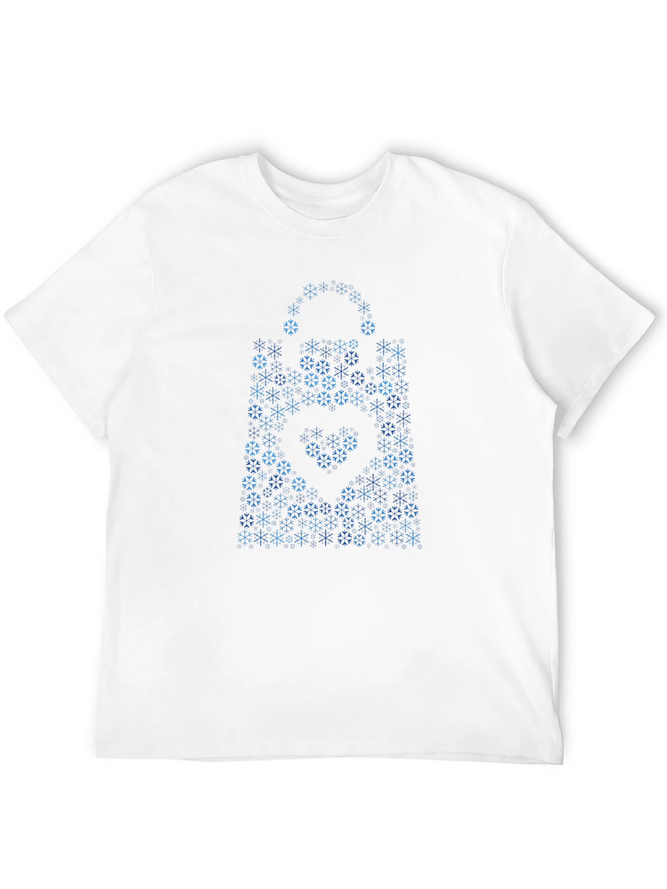 Geometric Snowflake Pattern Black T-Shirt
