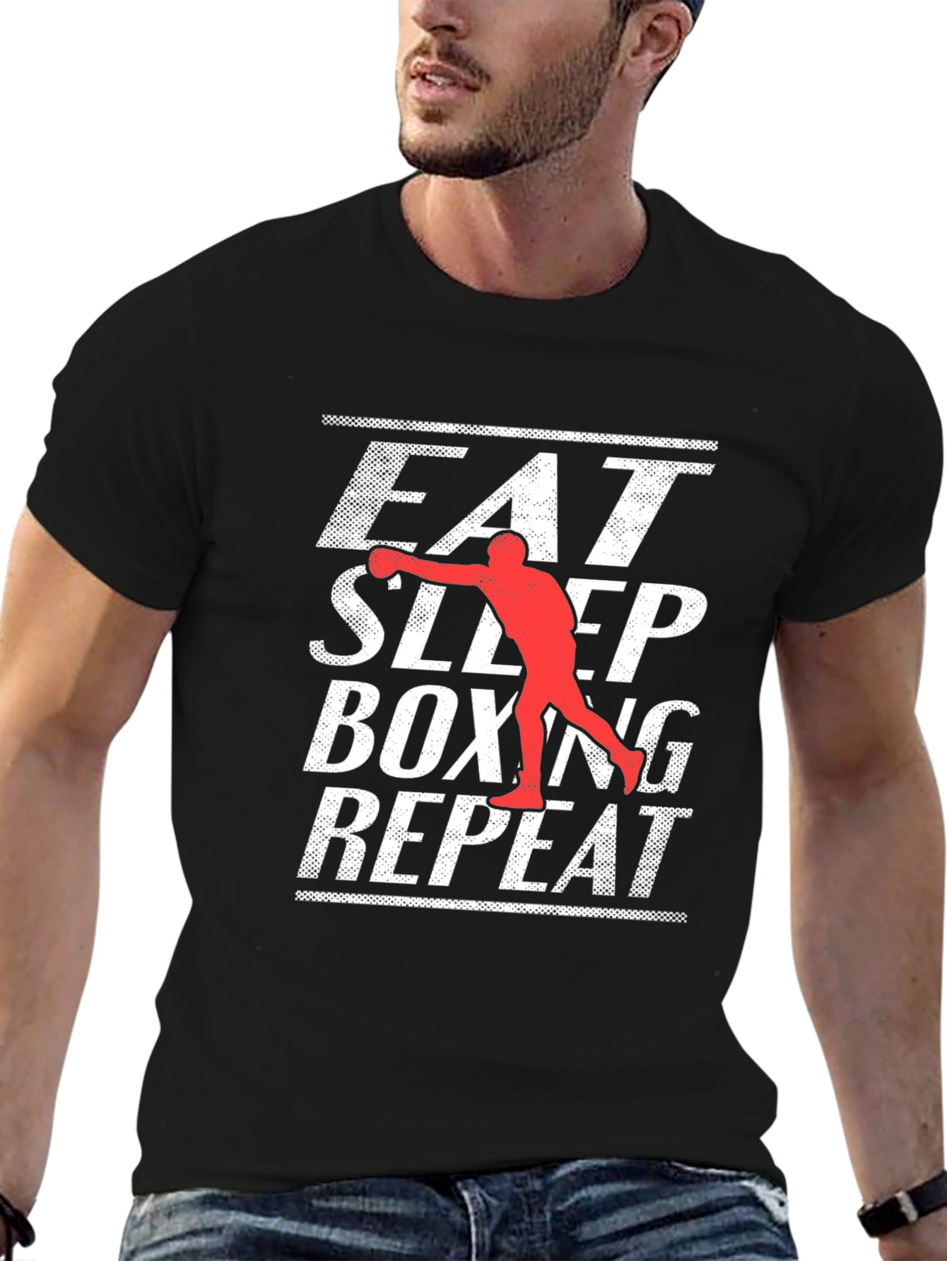 Eat Sleep Boxing Repeat Graphic T-Shirt