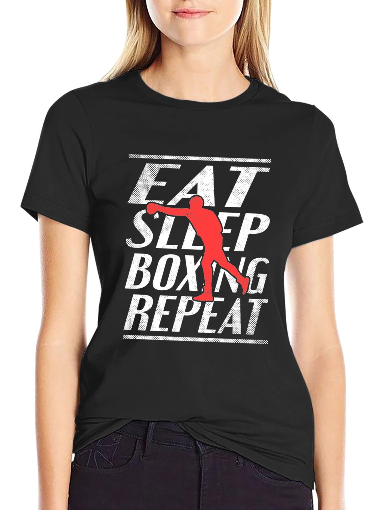 Eat Sleep Boxing Repeat Graphic T-Shirt