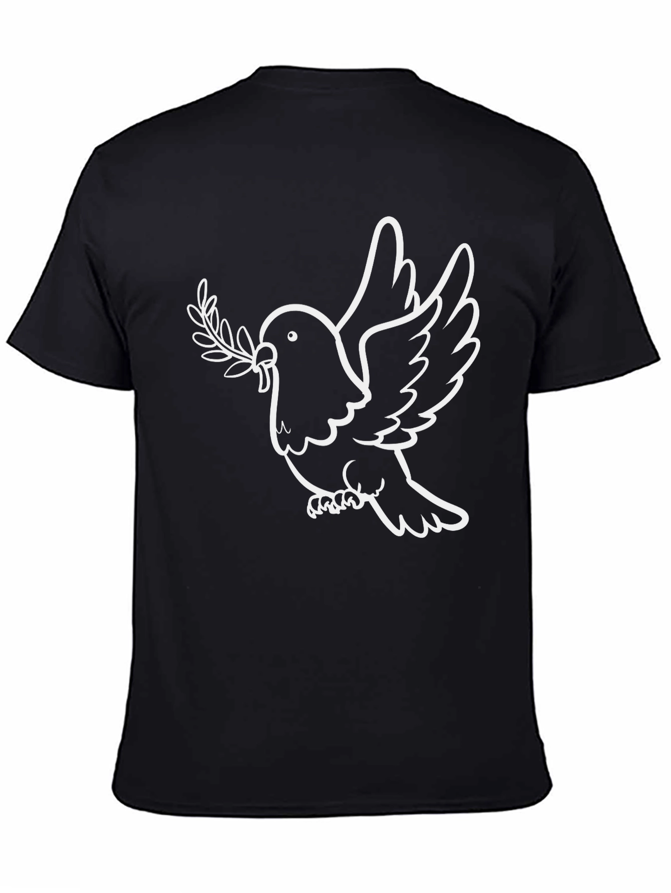 Dove Peace Olive Branch Black T-Shirt