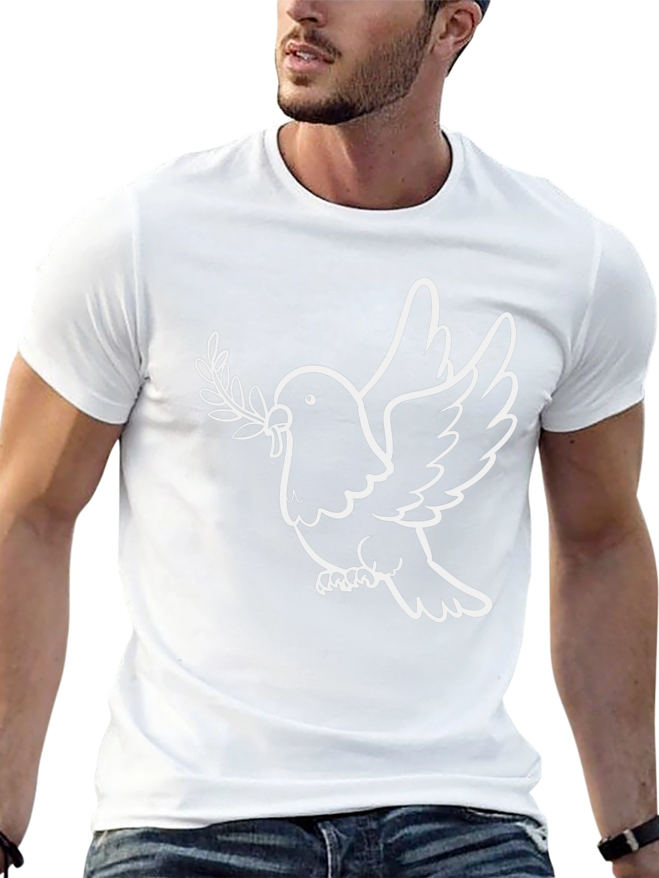 Dove Peace Olive Branch Black T-Shirt