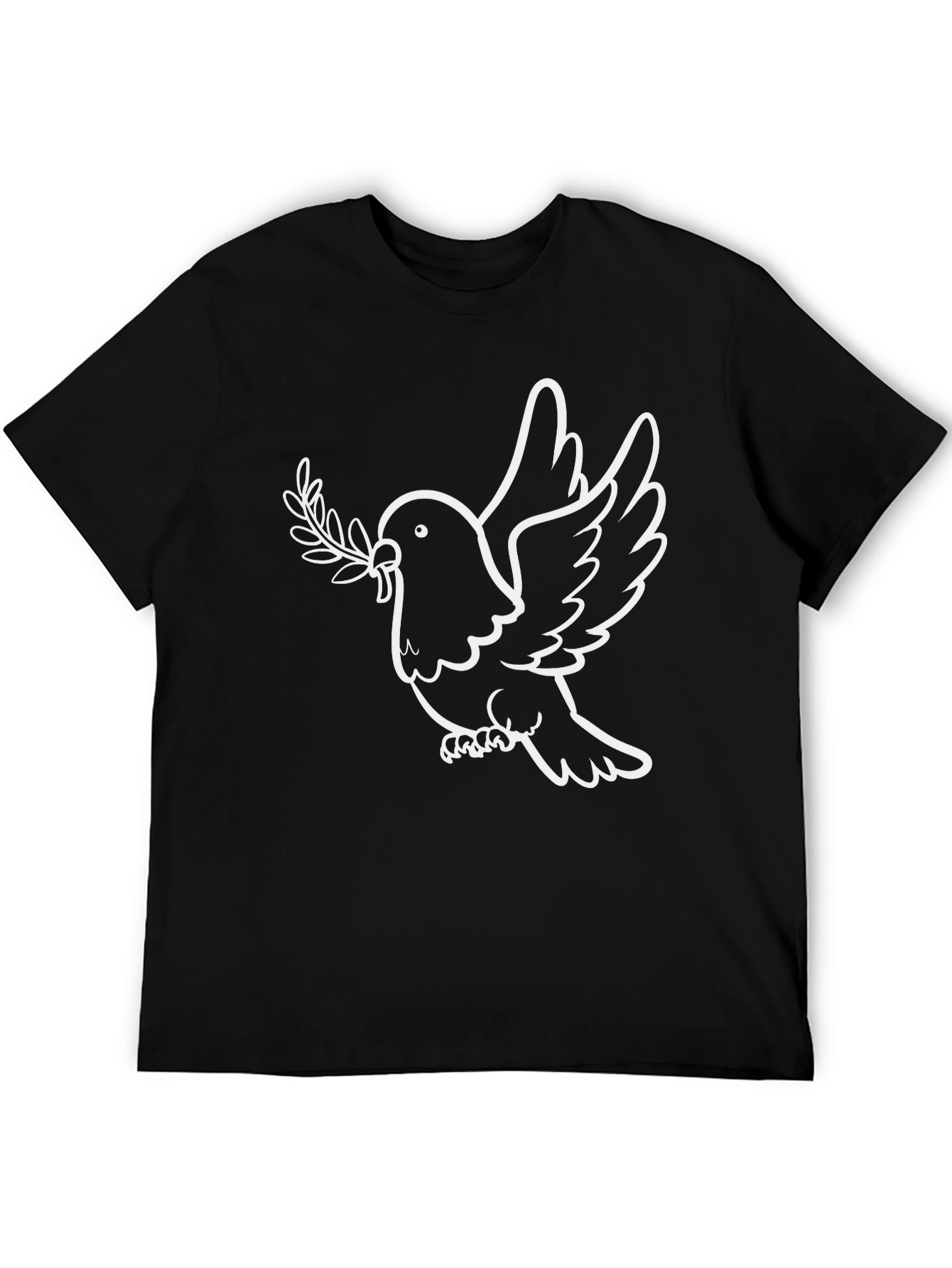 Dove Peace Olive Branch Black T-Shirt