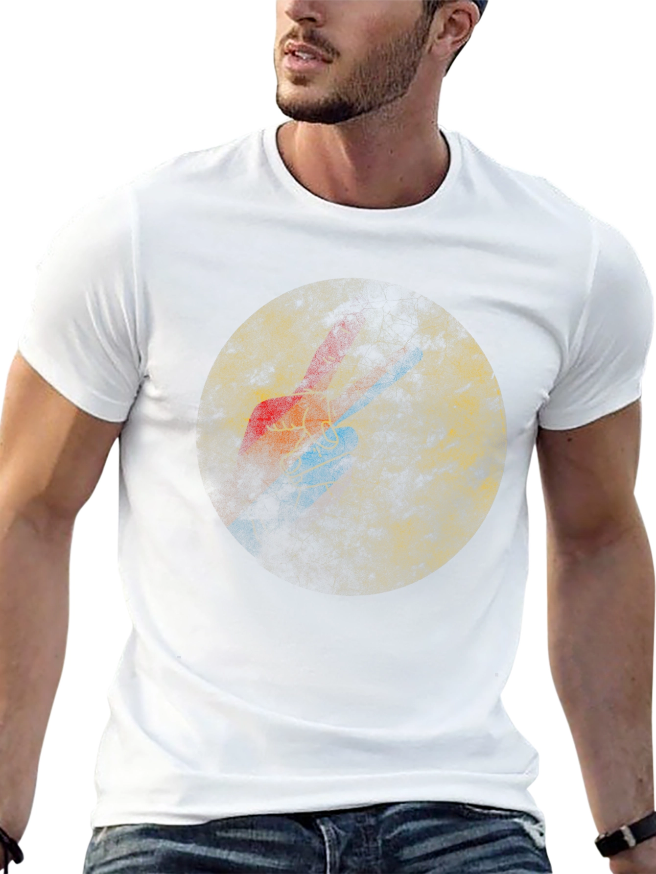 Abstract Grunge Circle Graphic Tee