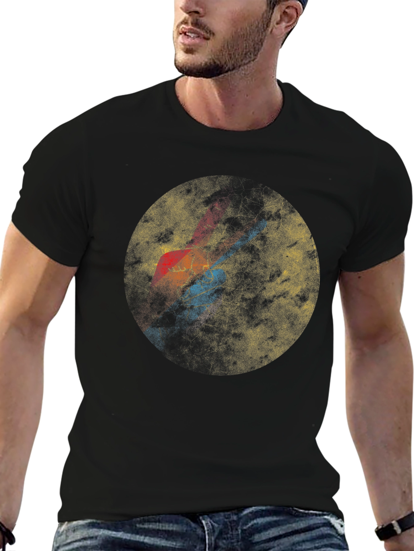 Abstract Grunge Circle Graphic Tee