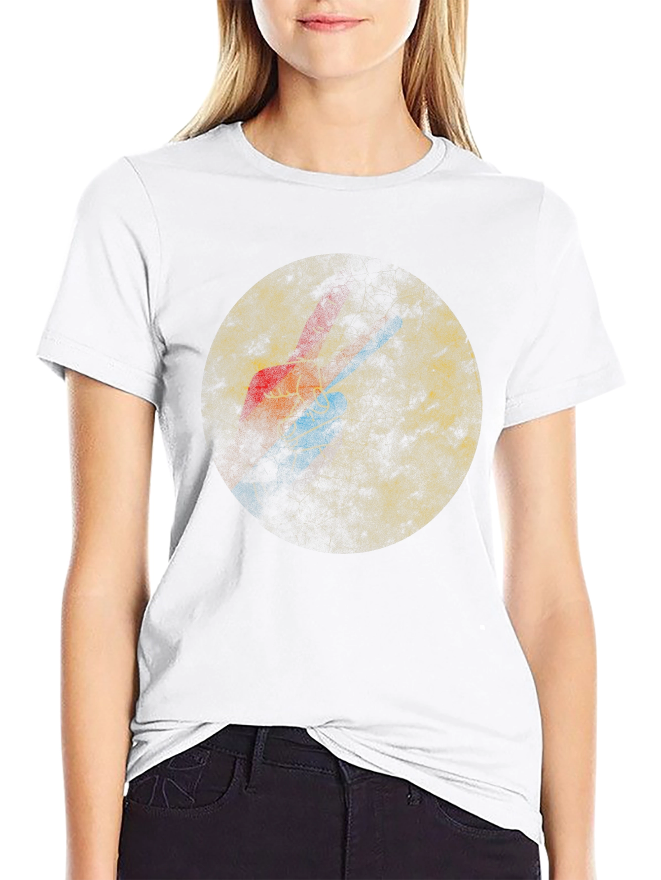 Abstract Grunge Circle Graphic Tee
