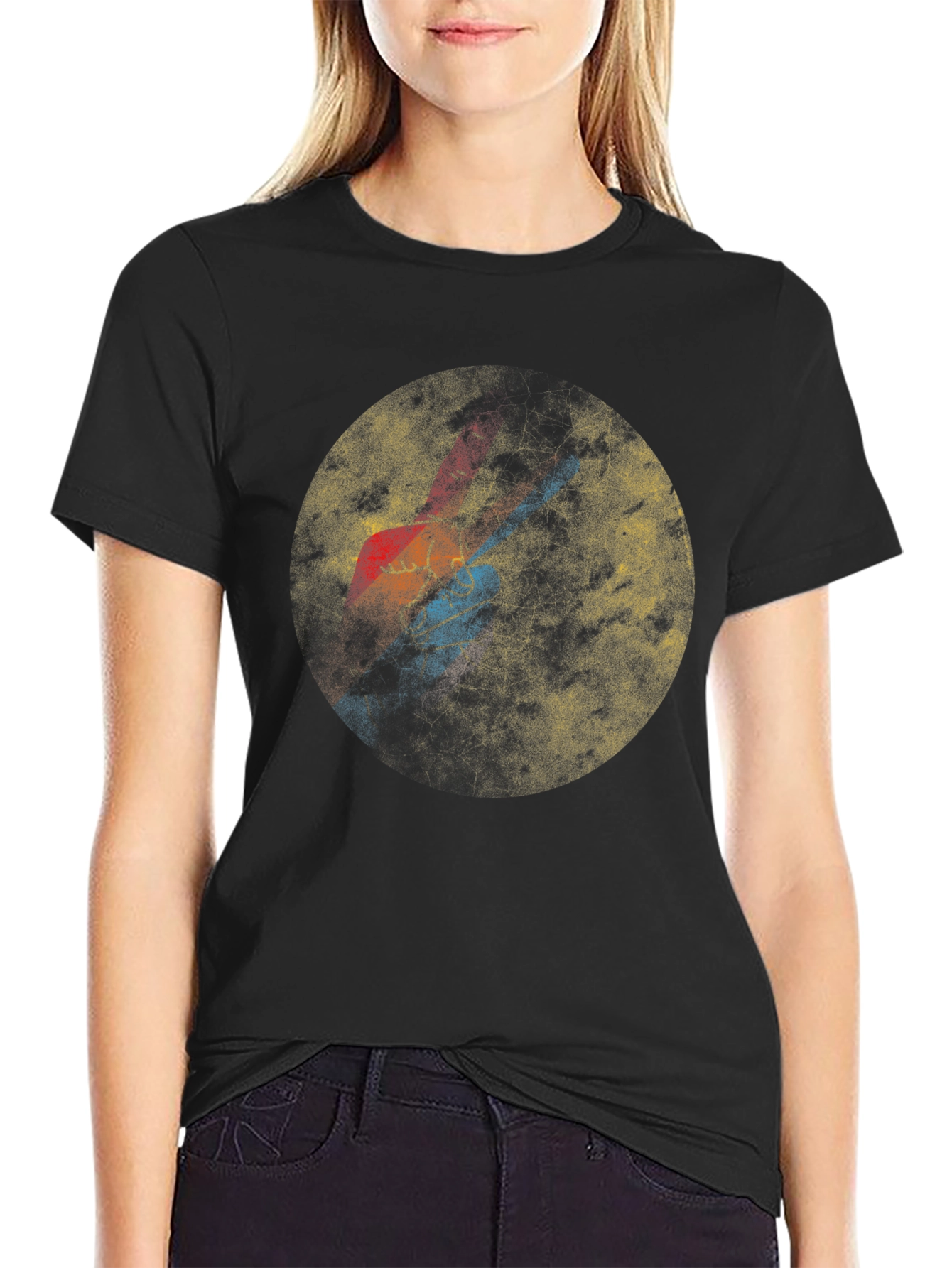 Abstract Grunge Circle Graphic Tee