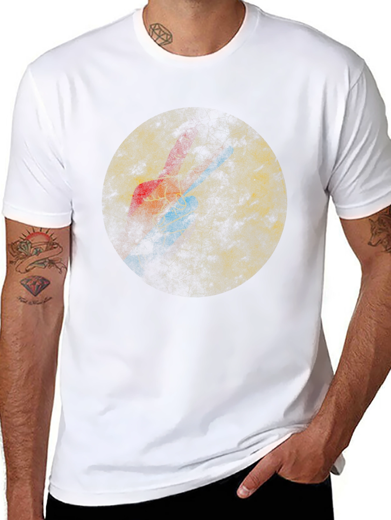 Abstract Grunge Circle Graphic Tee