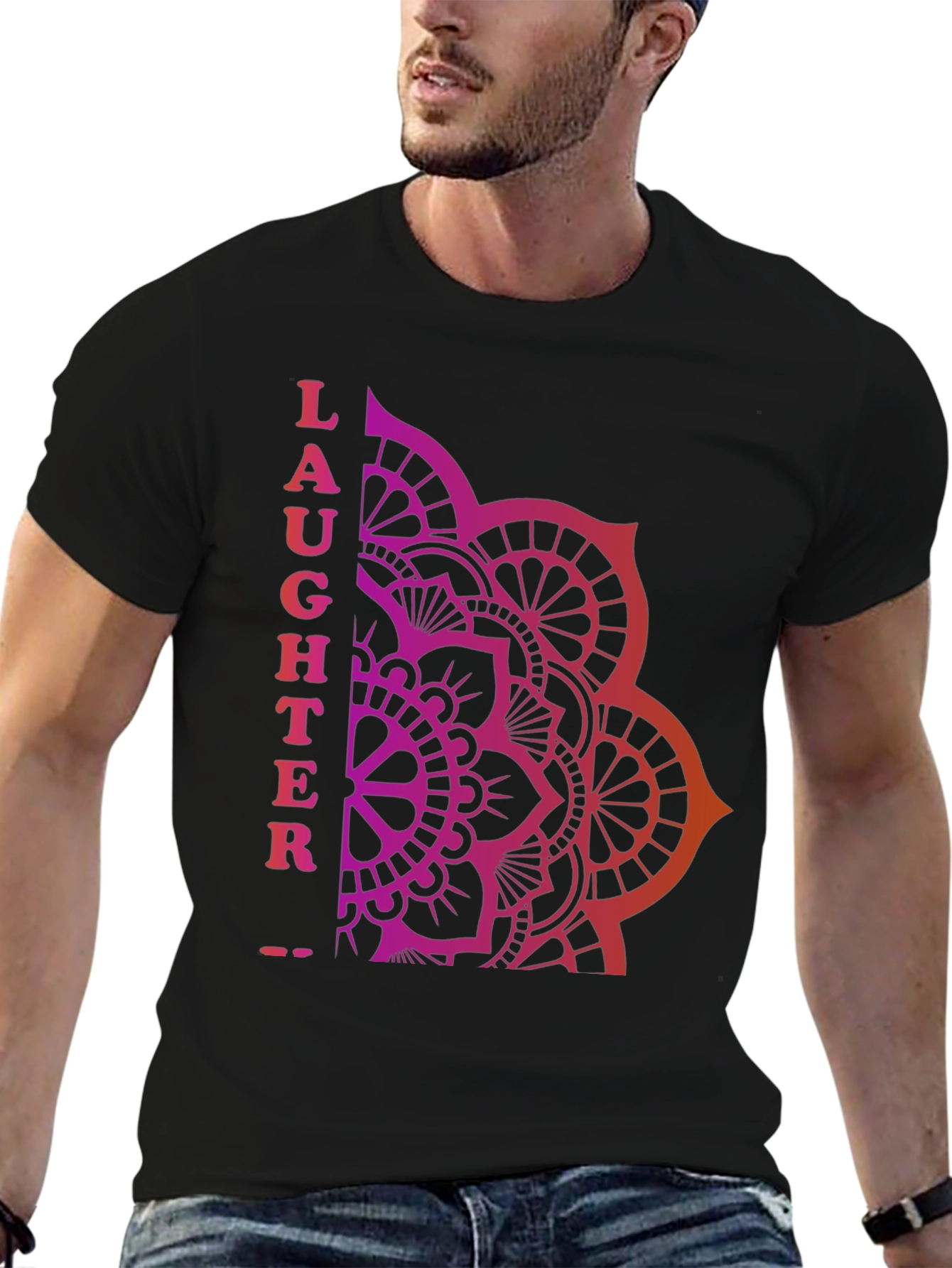 Laughter Mandala Graphic T-Shirt - Relaxed Fit