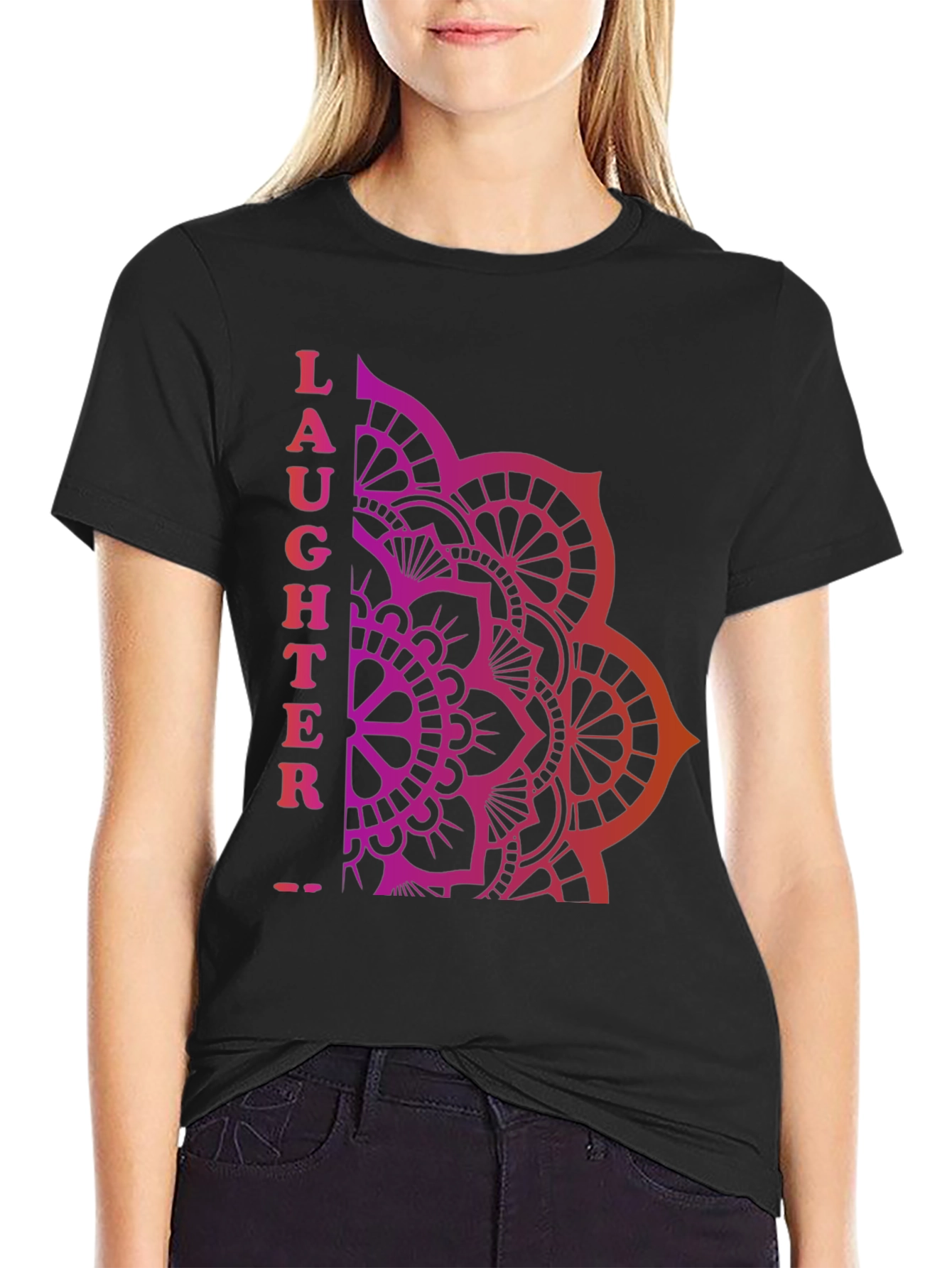 Laughter Mandala Graphic T-Shirt - Relaxed Fit