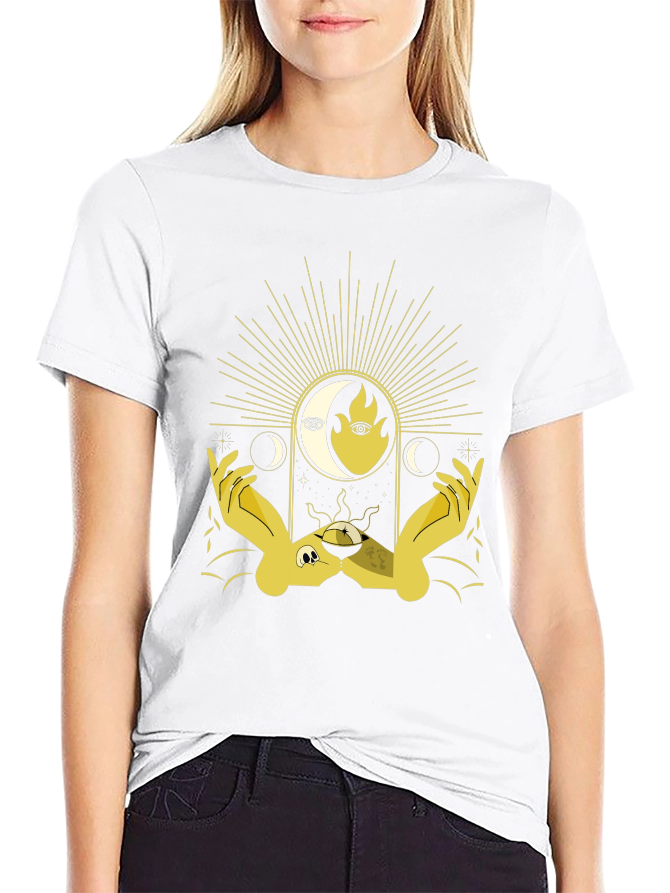 Mystic Moon & Sun Graphic Tee - Black