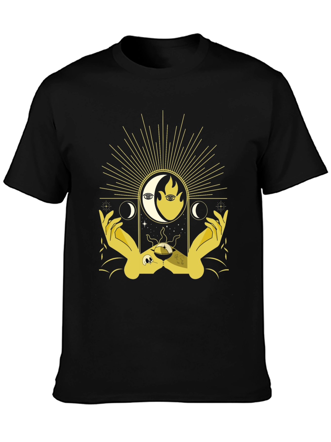 Mystic Moon & Sun Graphic Tee - Black