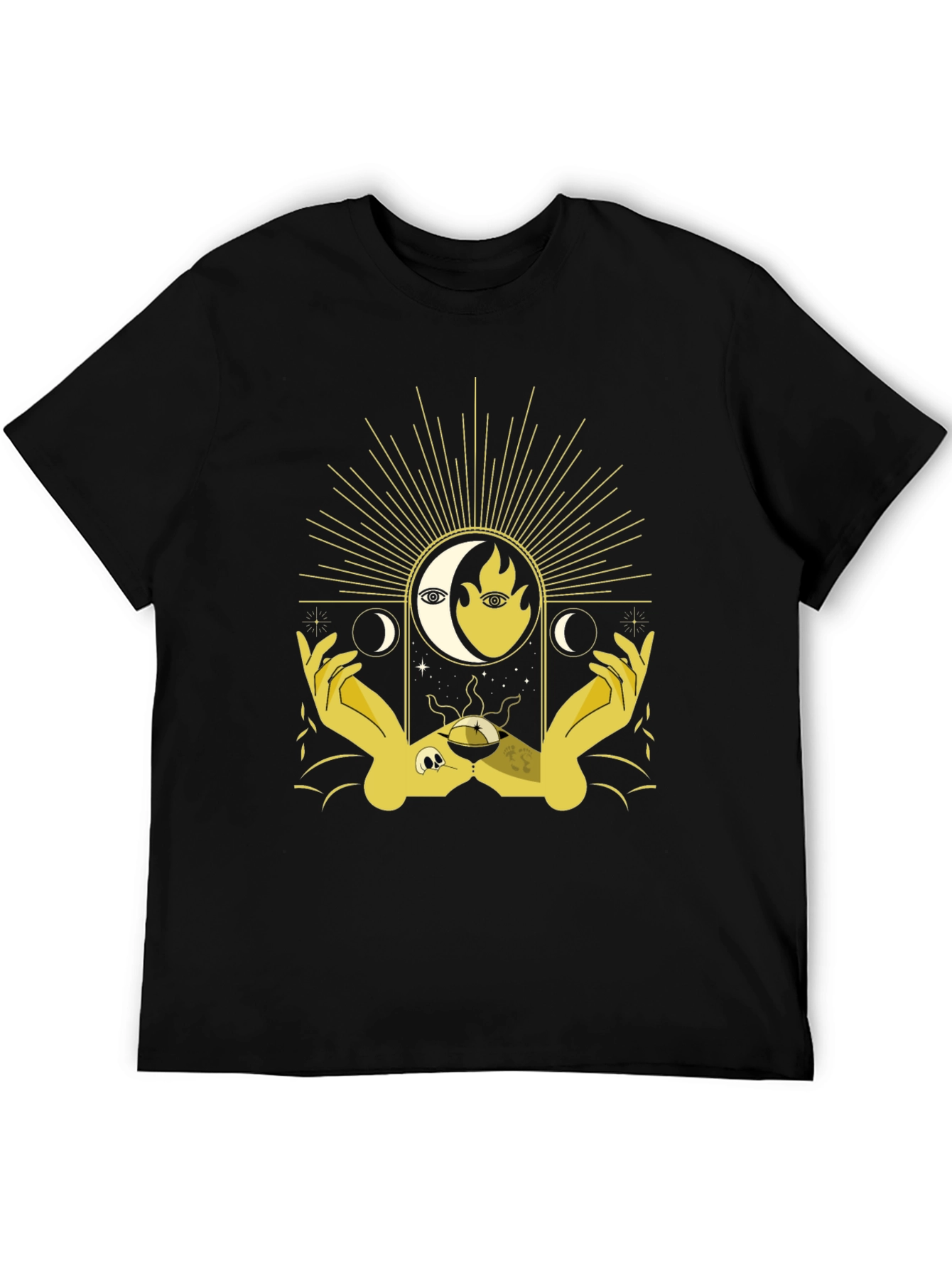 Mystic Moon & Sun Graphic Tee - Black