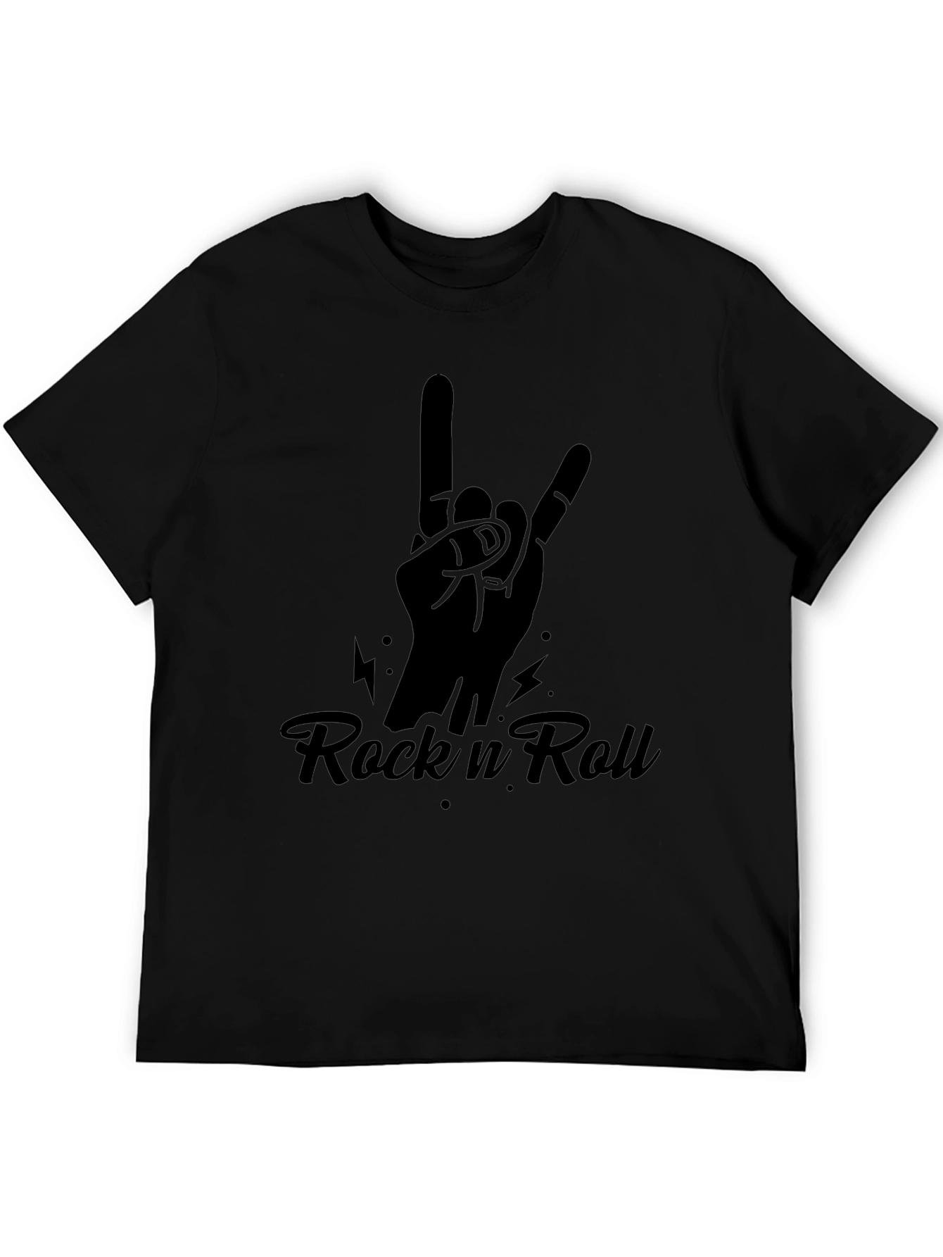 Rock n Roll Hand Sign Black T-Shirt