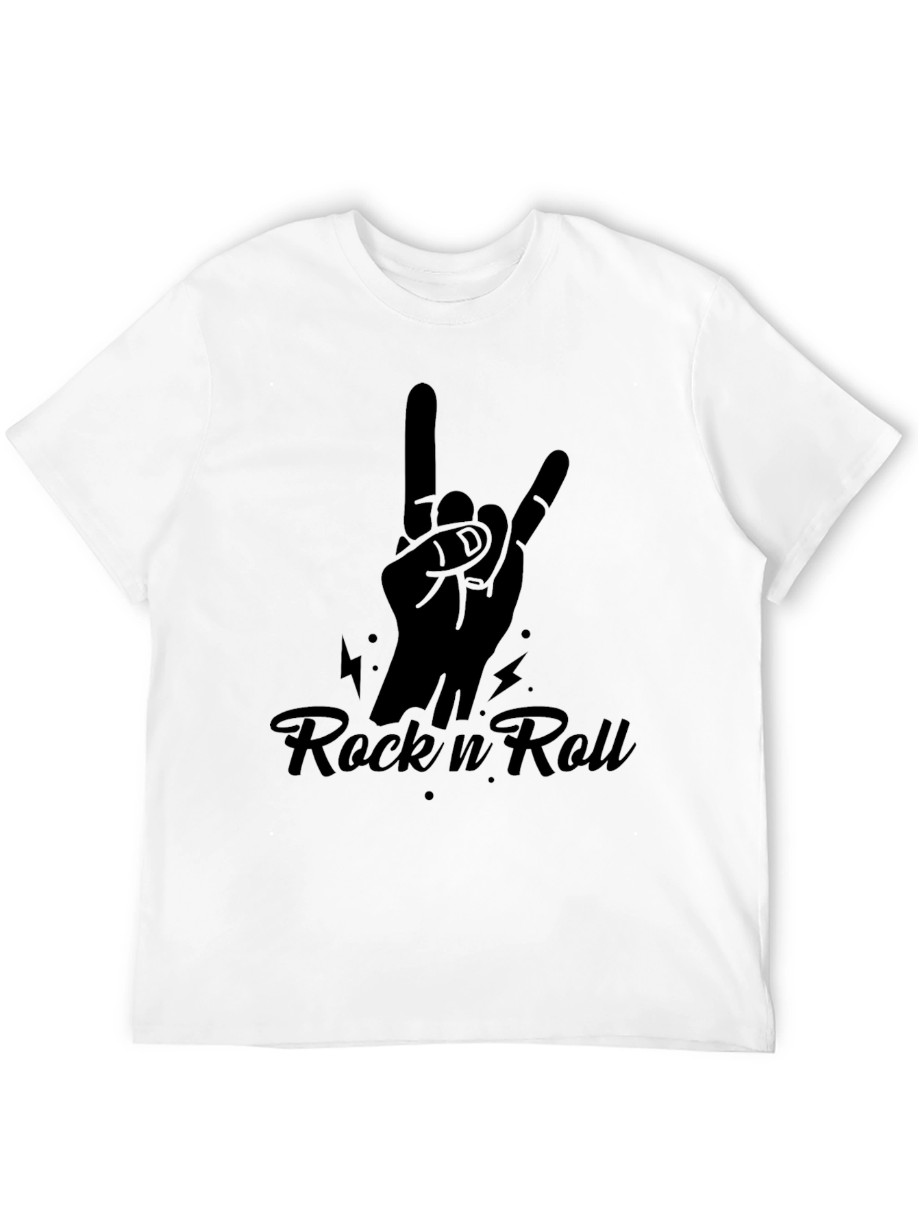 Rock n Roll Hand Sign Black T-Shirt