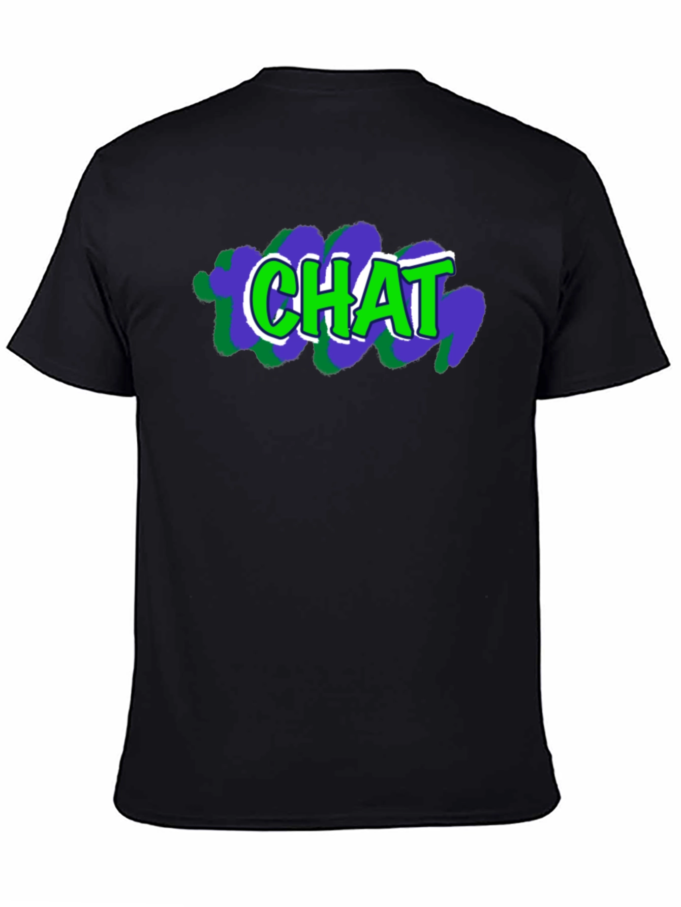 Mens Black T-Shirt with CHAT Graphic