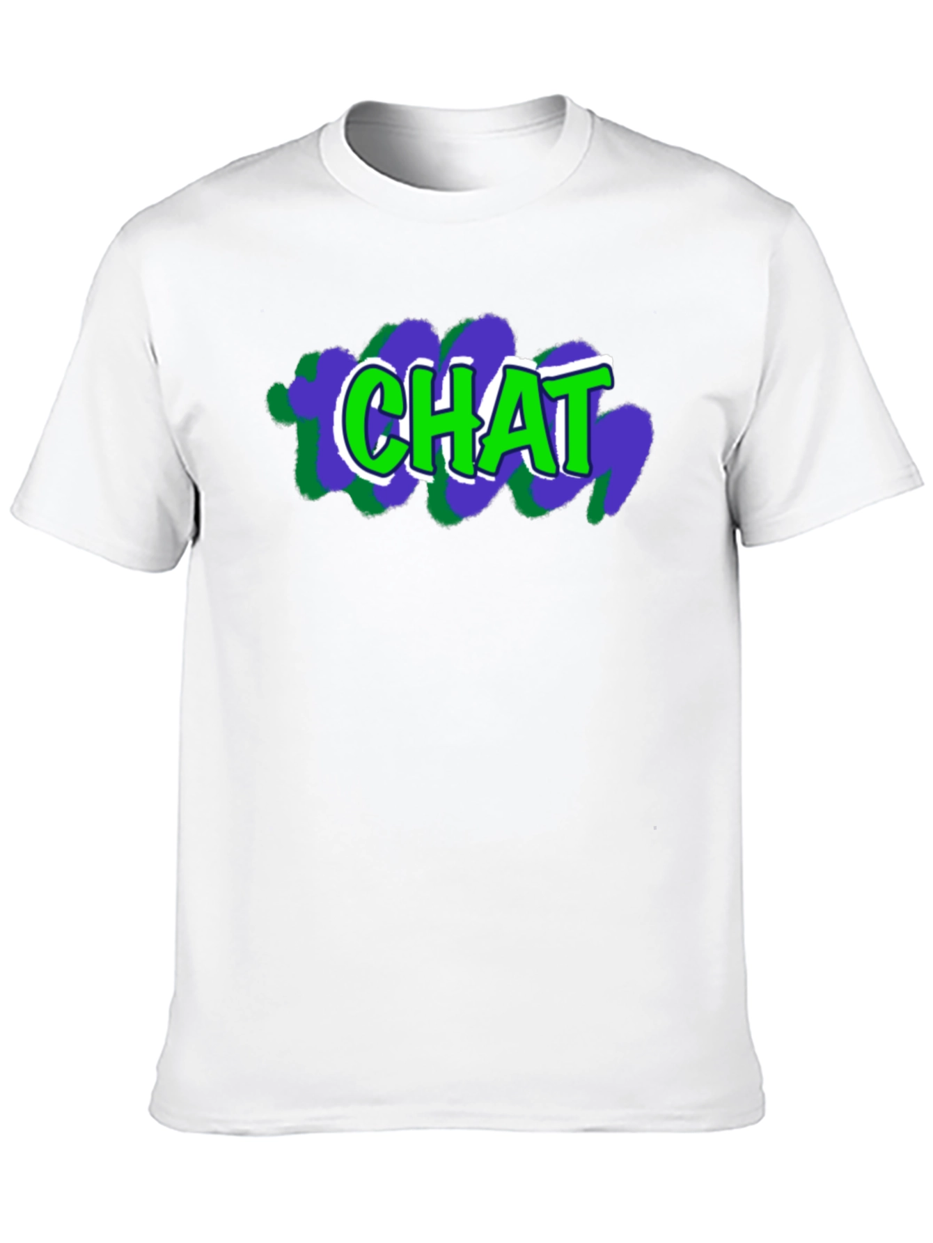 Mens Black T-Shirt with CHAT Graphic