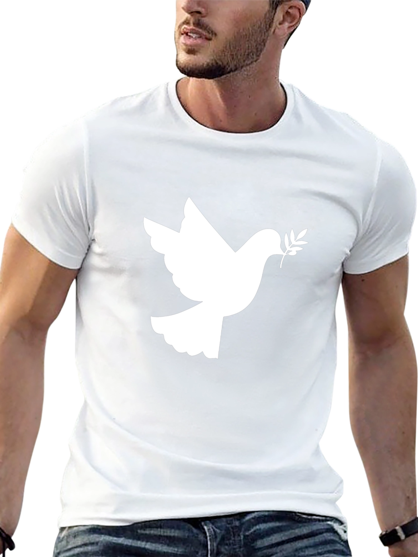 Peace Dove Graphic Tee - Stylish Black Cotton T-Shirt