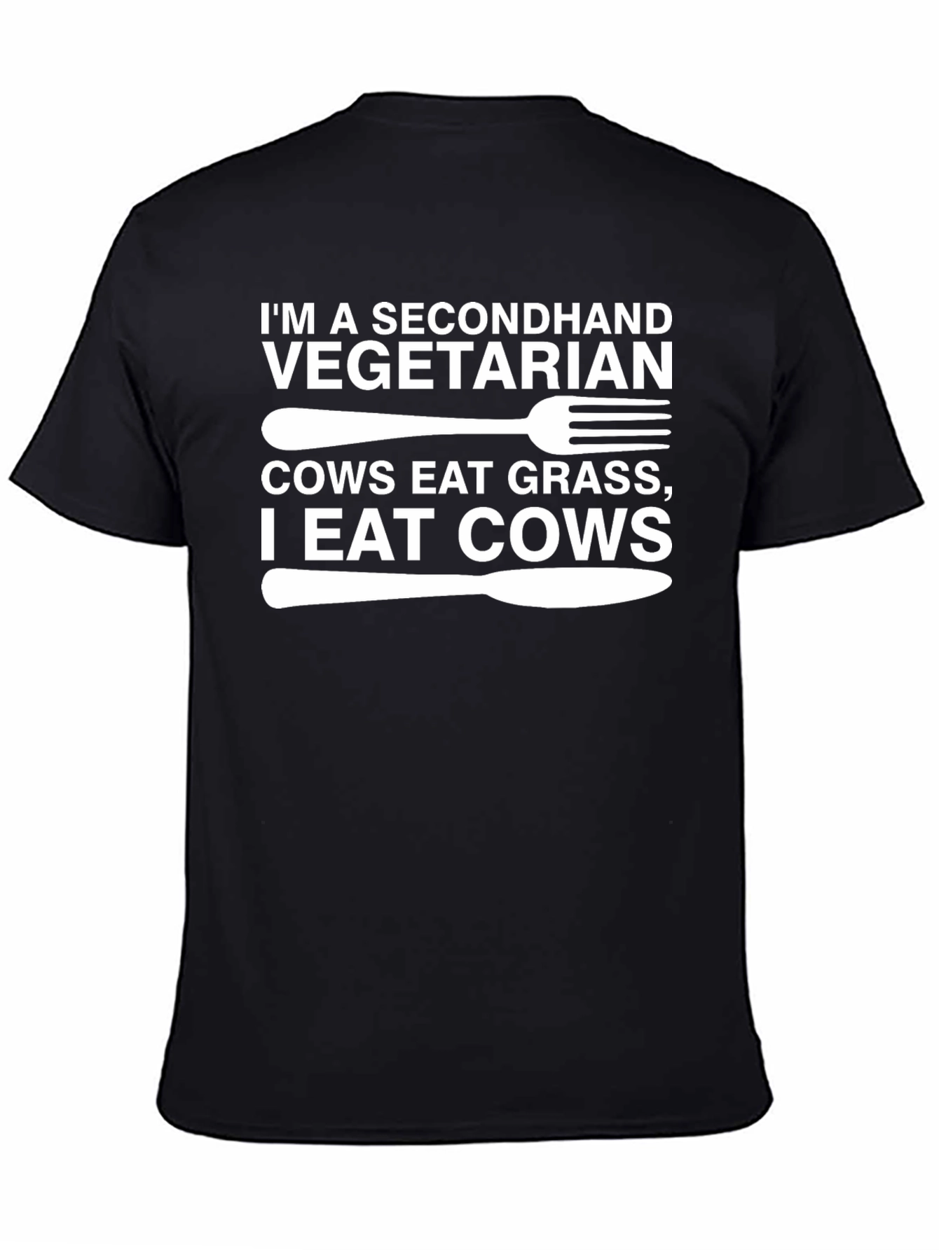 Secondhand Vegetarian Humor Graphic T-Shirt