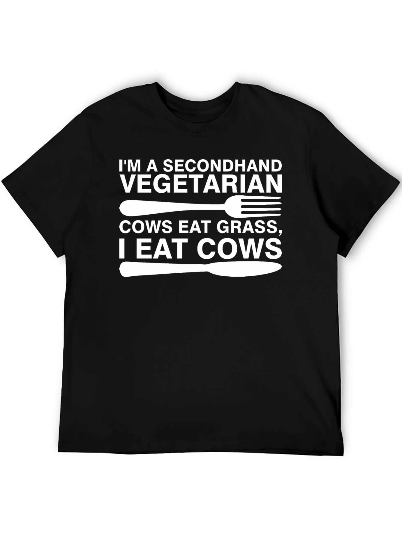 Secondhand Vegetarian Humor Graphic T-Shirt