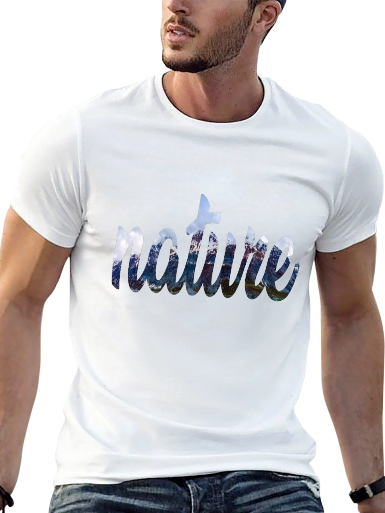 Nature Graphic Print Crew Neck T-Shirt