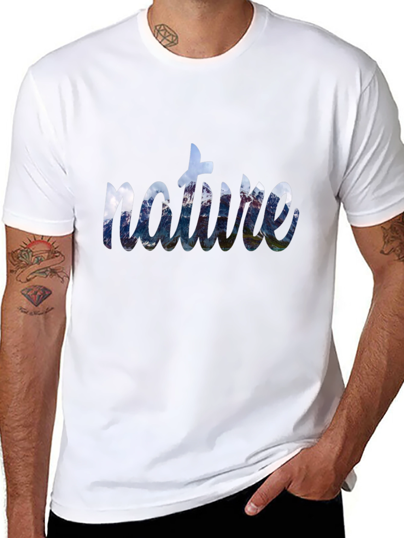 Nature Graphic Print Crew Neck T-Shirt