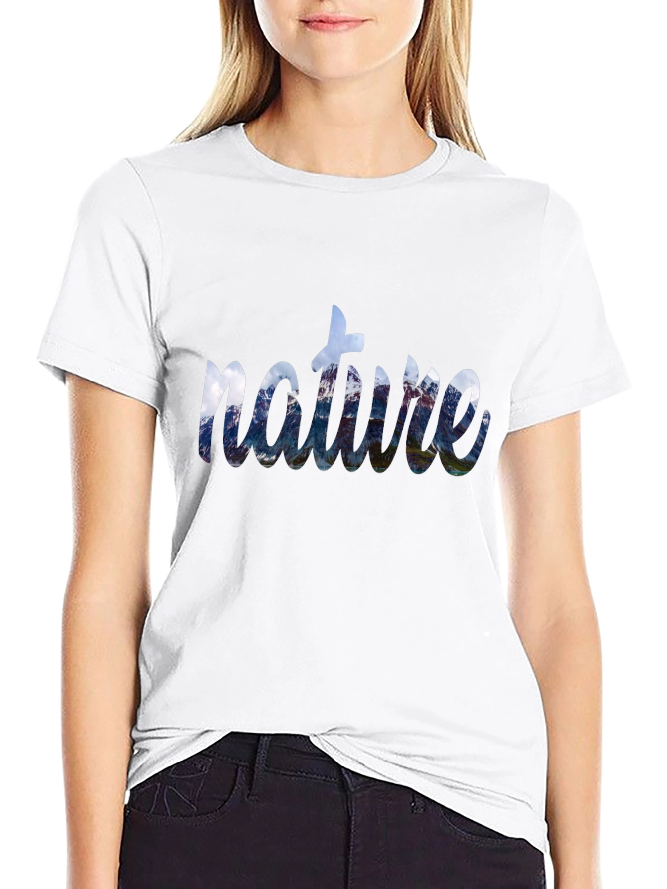 Nature Graphic Print Crew Neck T-Shirt