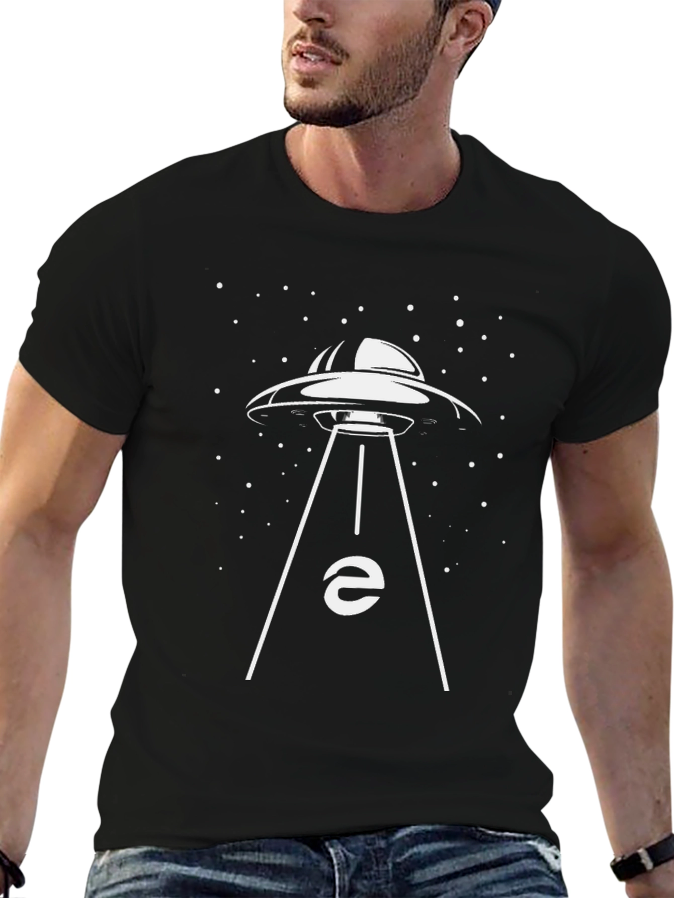 UFO Abduction T-Shirt - Black Graphic Tee