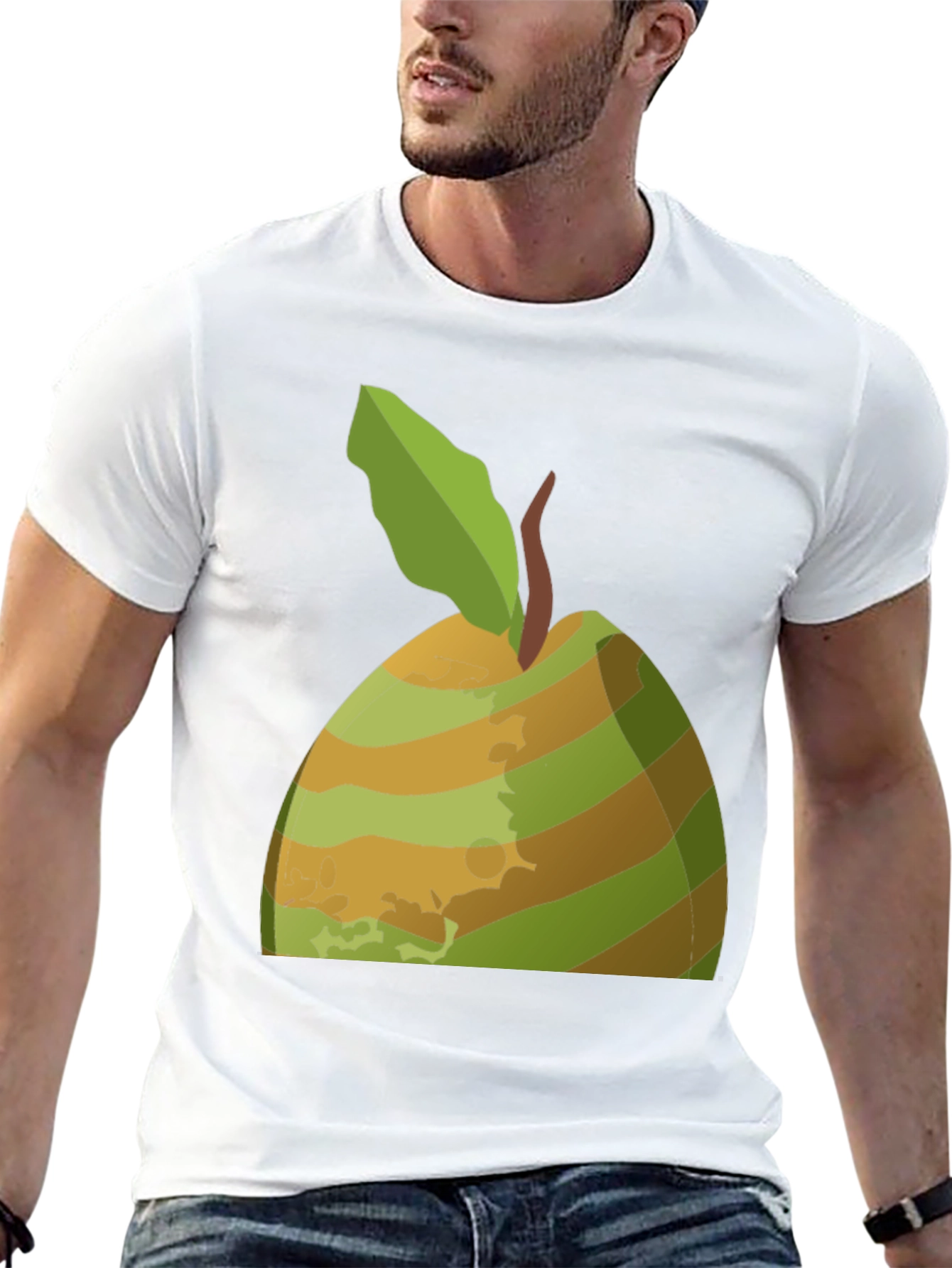 Retro Apple Graphic Tee - Unique Fruit Design
