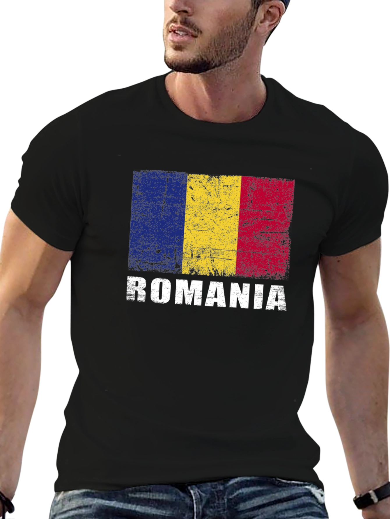 Romania Flag T-Shirt - Distressed Design