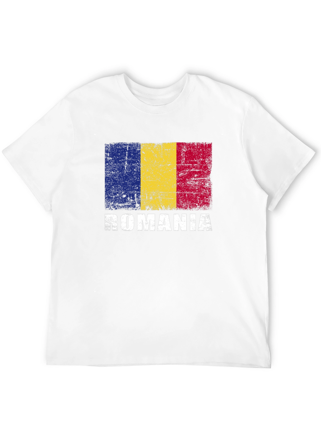 Romania Flag T-Shirt - Distressed Design