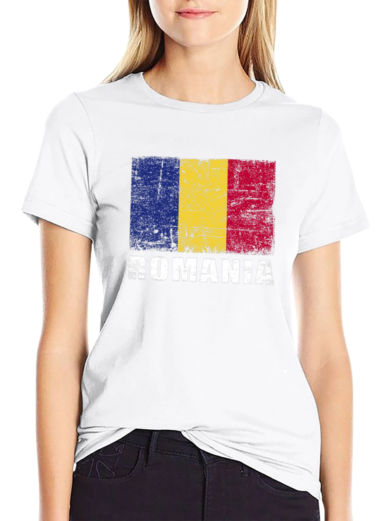 Romania Flag T-Shirt - Distressed Design