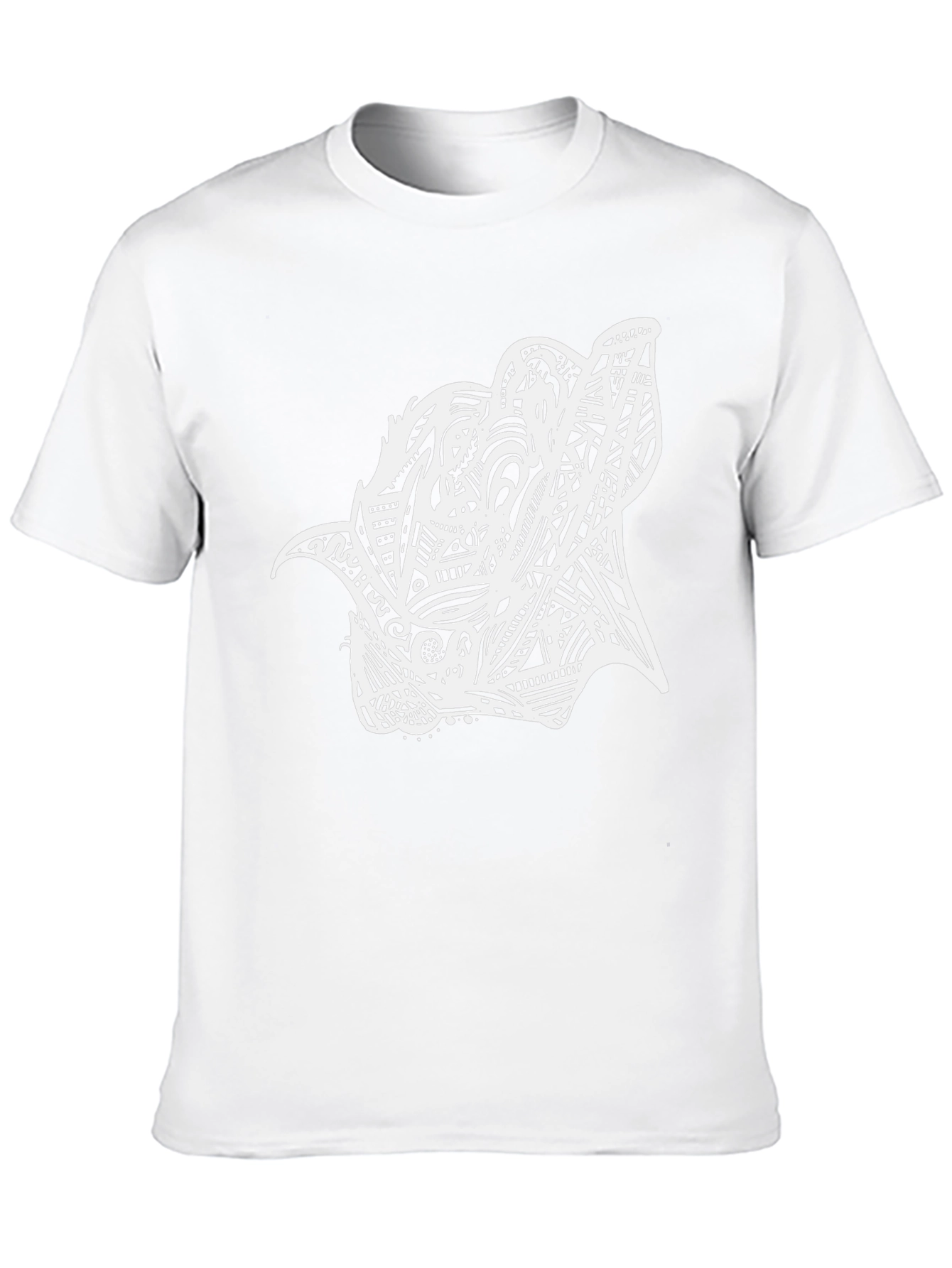 Abstract Wolf Graphic Print Black T-Shirt