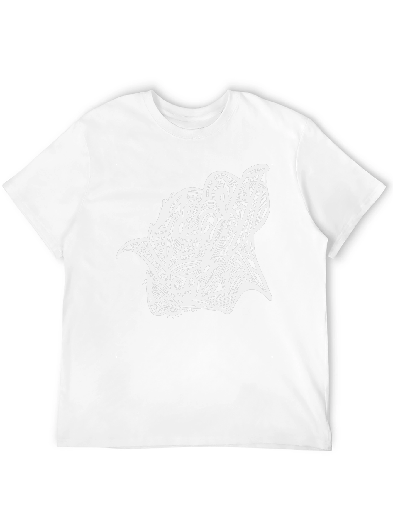 Abstract Wolf Graphic Print Black T-Shirt