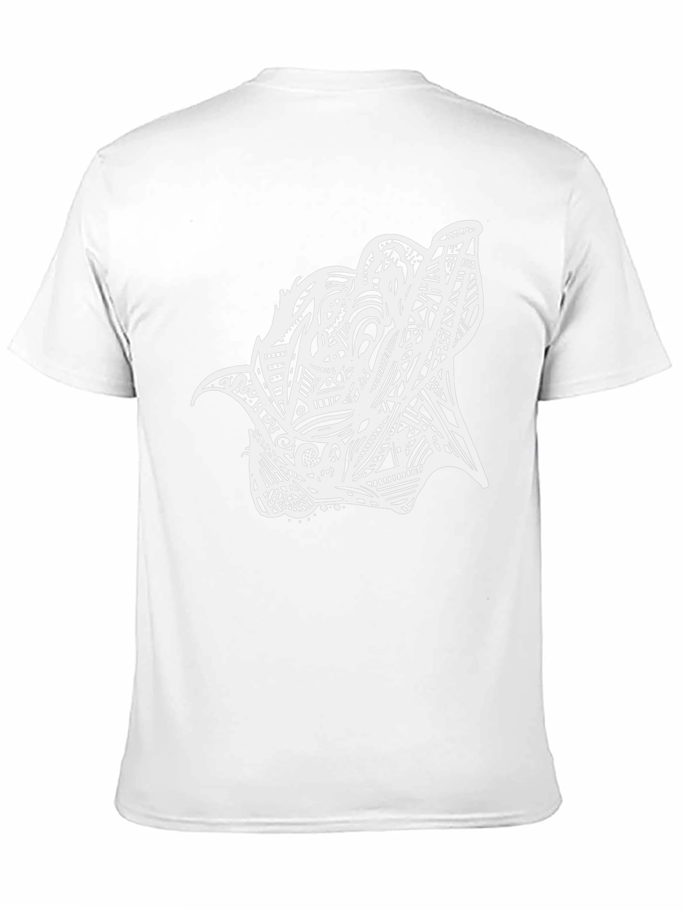 Abstract Wolf Graphic Print Black T-Shirt