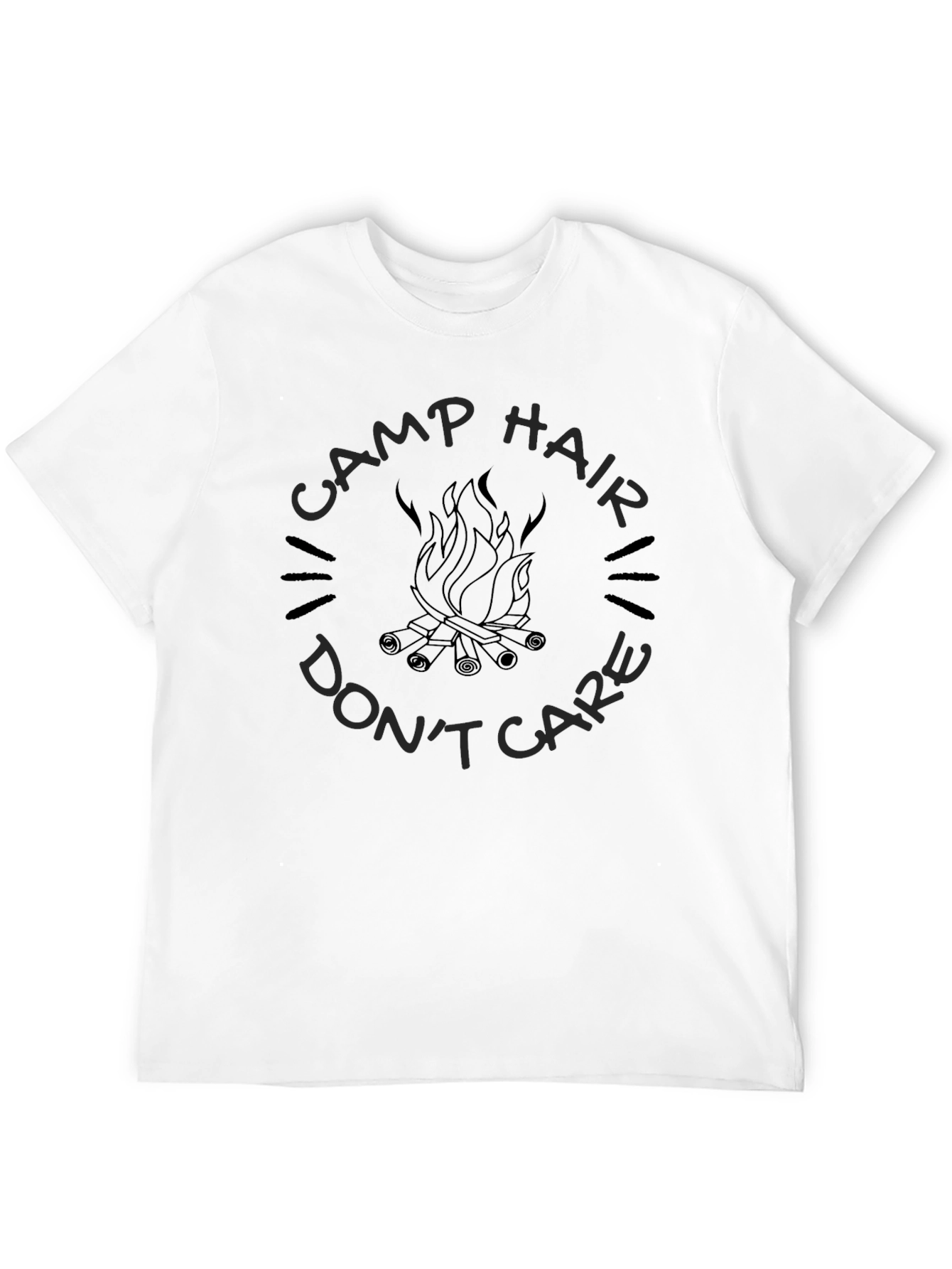 Camp Hair Dont Care T-Shirt - Black