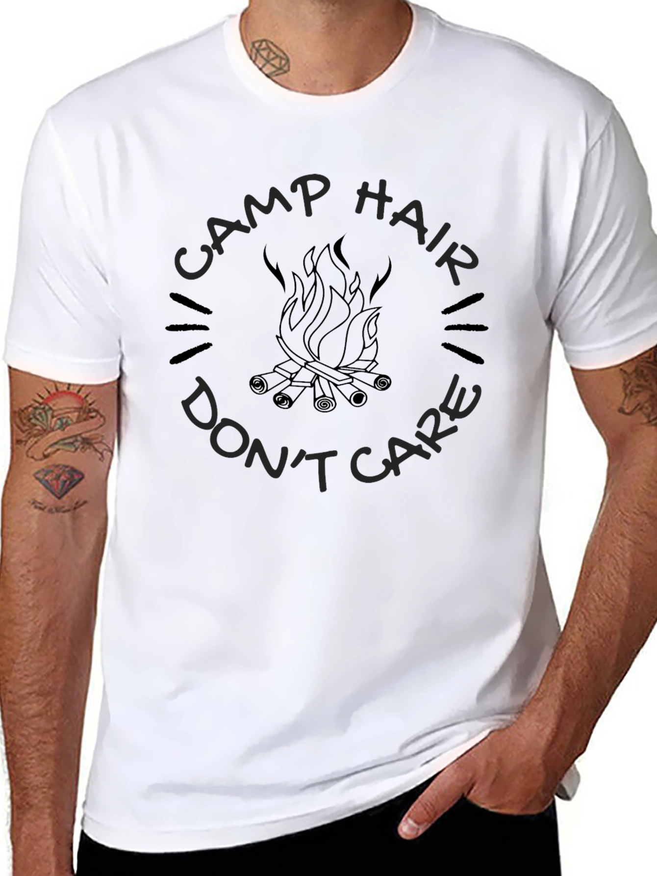 Camp Hair Dont Care T-Shirt - Black