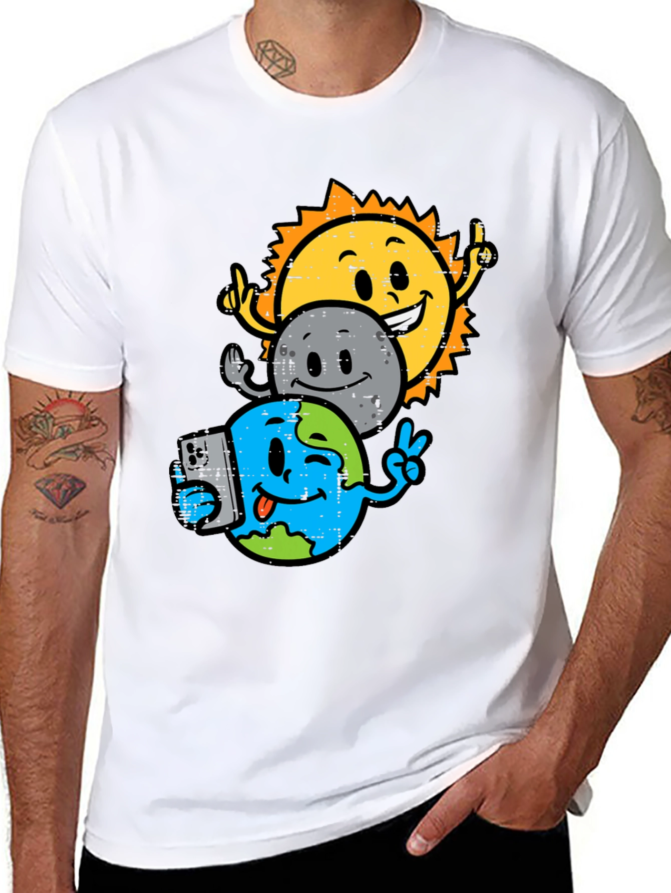 Sun Moon Earth Graphic T-Shirt