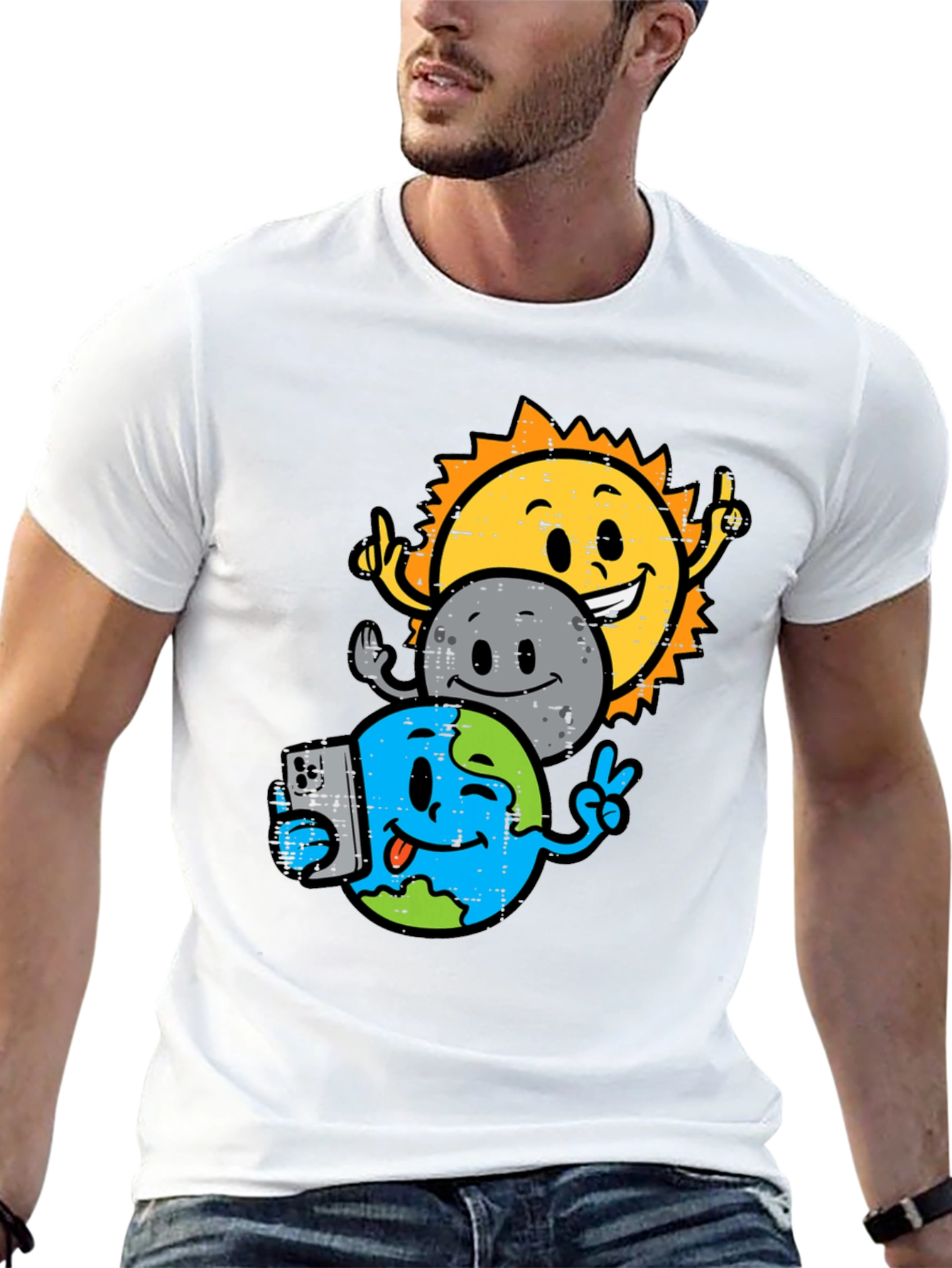 Sun Moon Earth Graphic T-Shirt