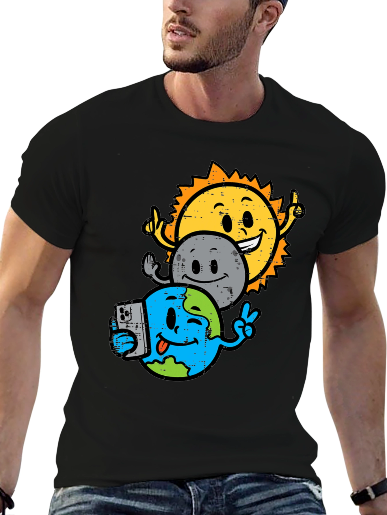 Sun Moon Earth Graphic T-Shirt
