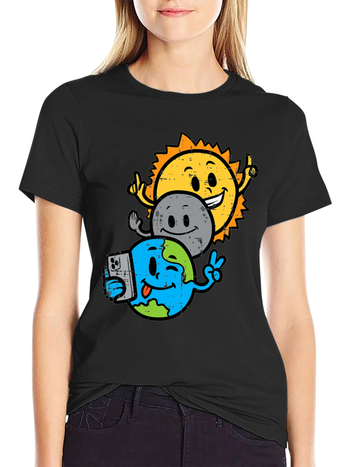 Sun Moon Earth Graphic T-Shirt