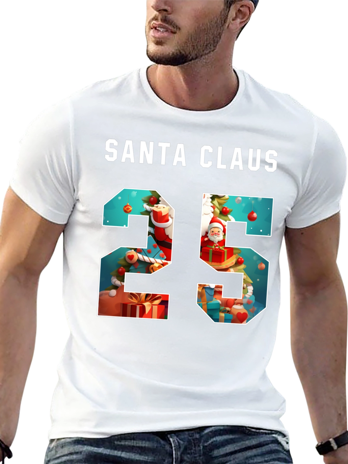 Santa Claus Christmas 25 T-Shirt Holiday Tee