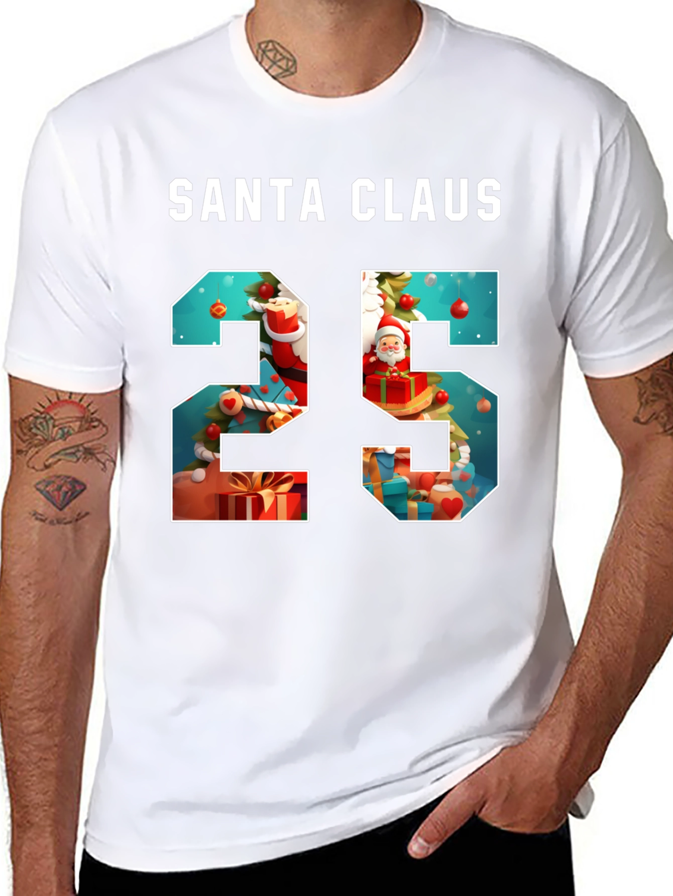 Santa Claus Christmas 25 T-Shirt Holiday Tee
