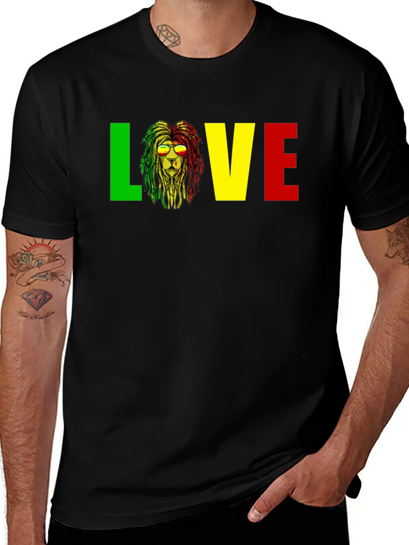 Rasta Lion Love T-Shirt Reggae Music Tee