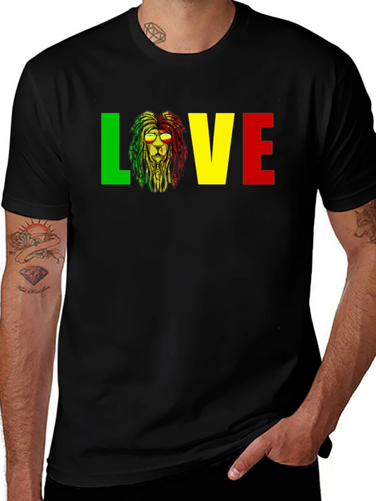 Rasta Lion Love T-Shirt Reggae Music Tee