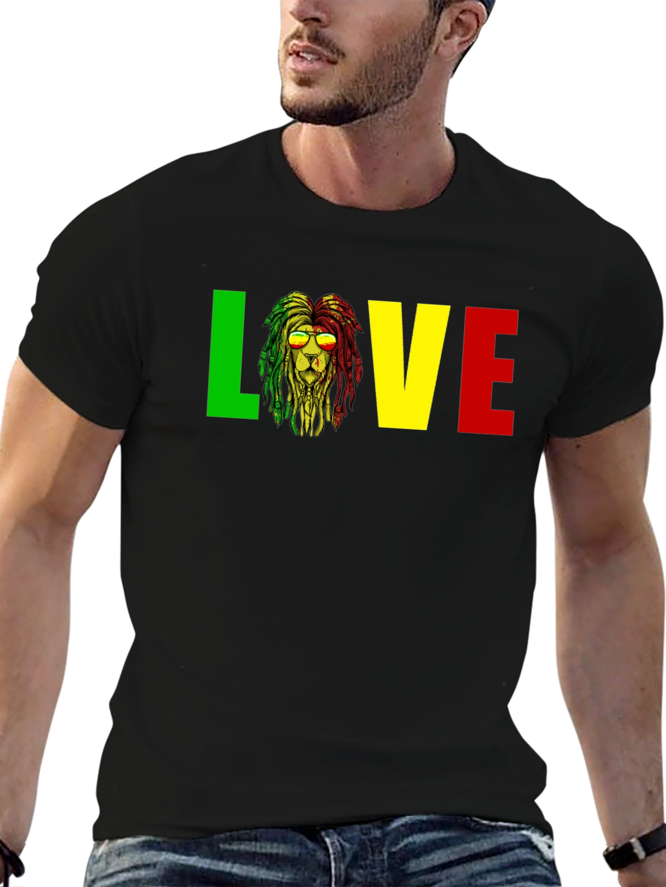 Rasta Lion Love T-Shirt Reggae Music Tee